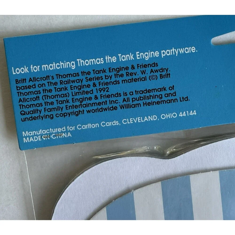 Vintage Thomas the Tank Engine Treat Boxes & Engineer Caps Birthday Pack 4pk NEW